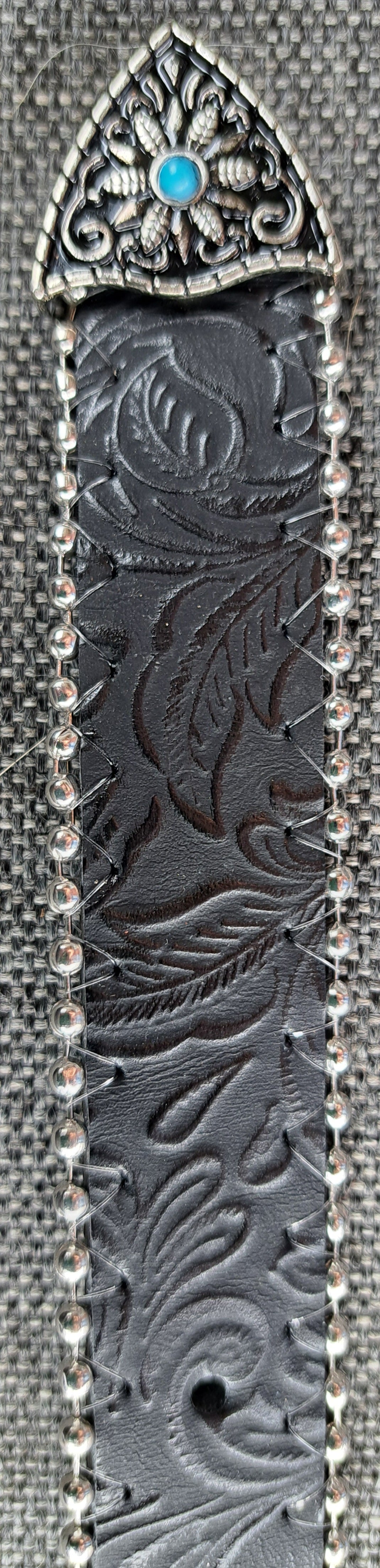 Turquoise Floral Embossed