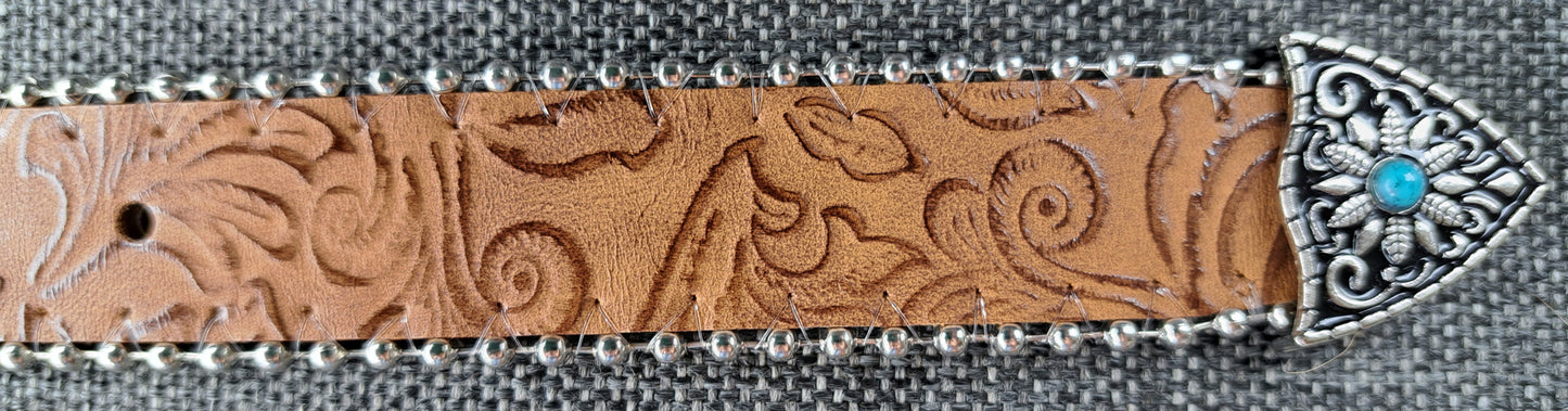 Turquoise Floral Embossed