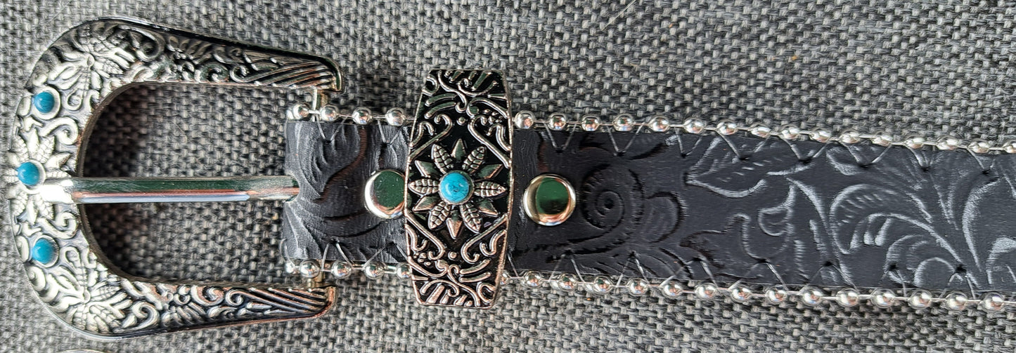 Turquoise Floral Embossed