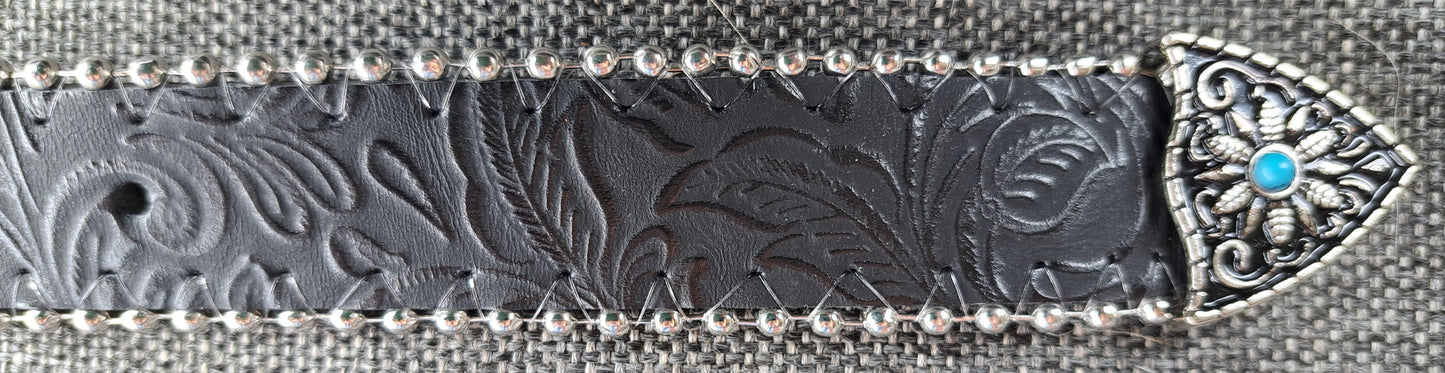 Turquoise Floral Embossed