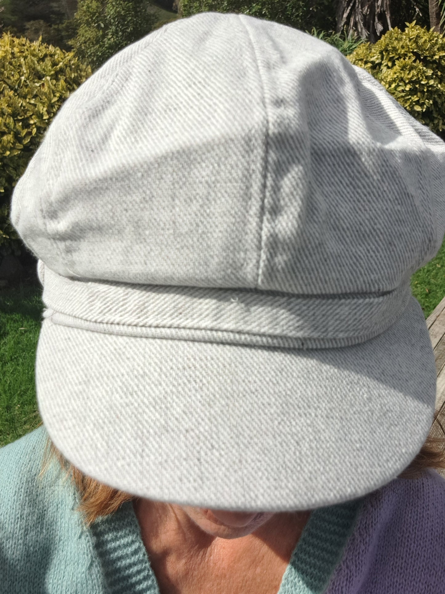 Light Grey Houndstooth Baker Boy Cap