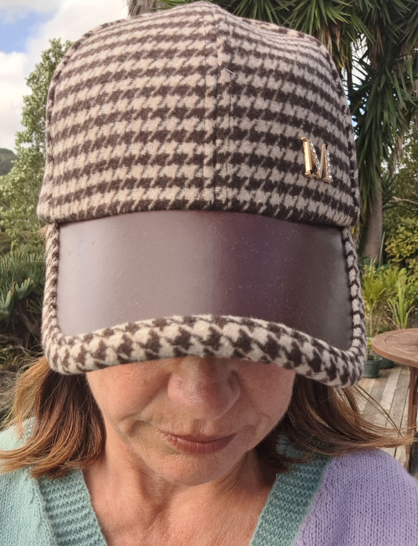 Autumn Brown Houndstooth Cap