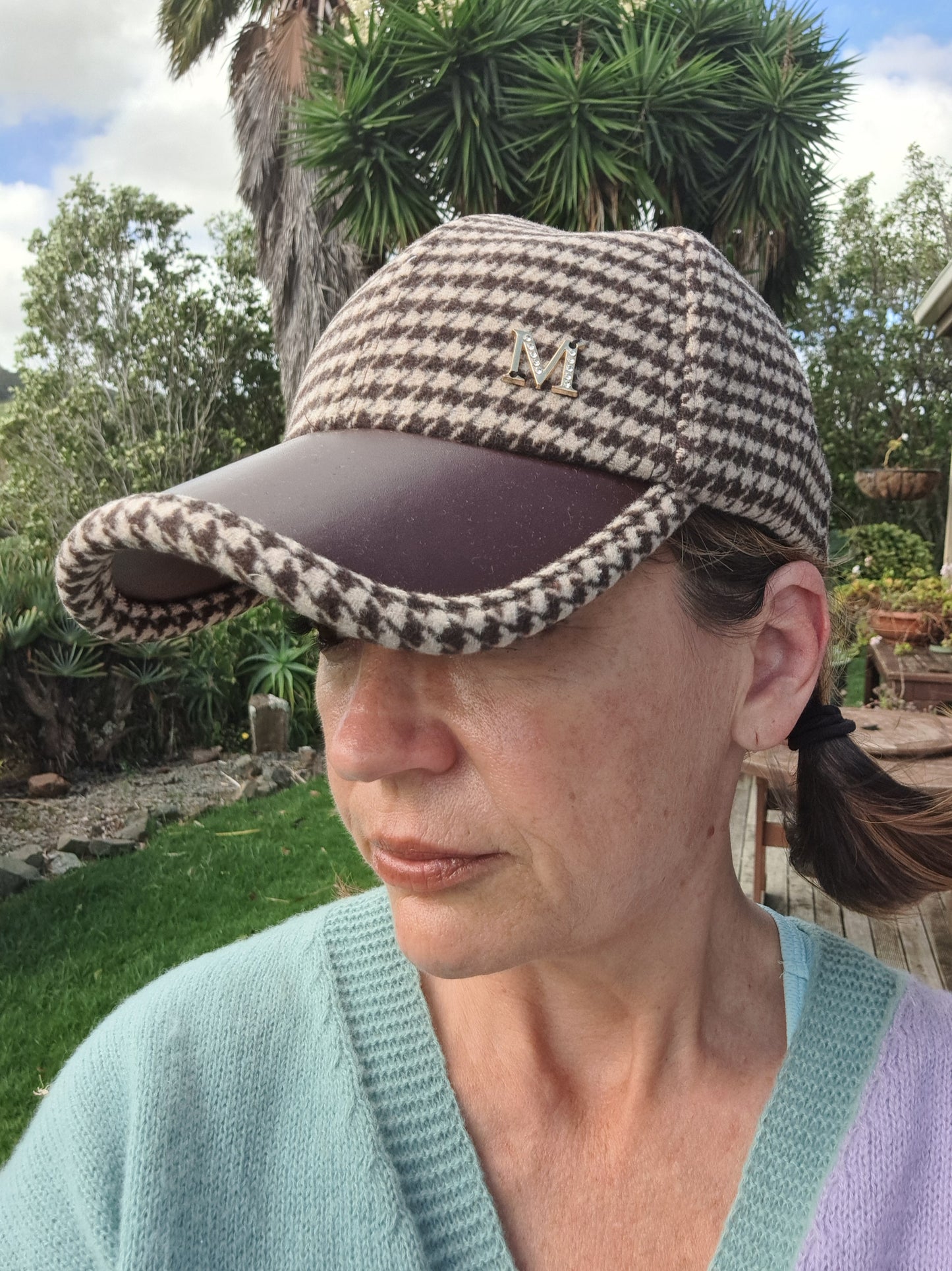 Autumn Brown Houndstooth Cap