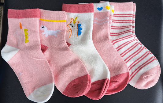 Kids/Toddlers Unicorn Socks - Pack of 5