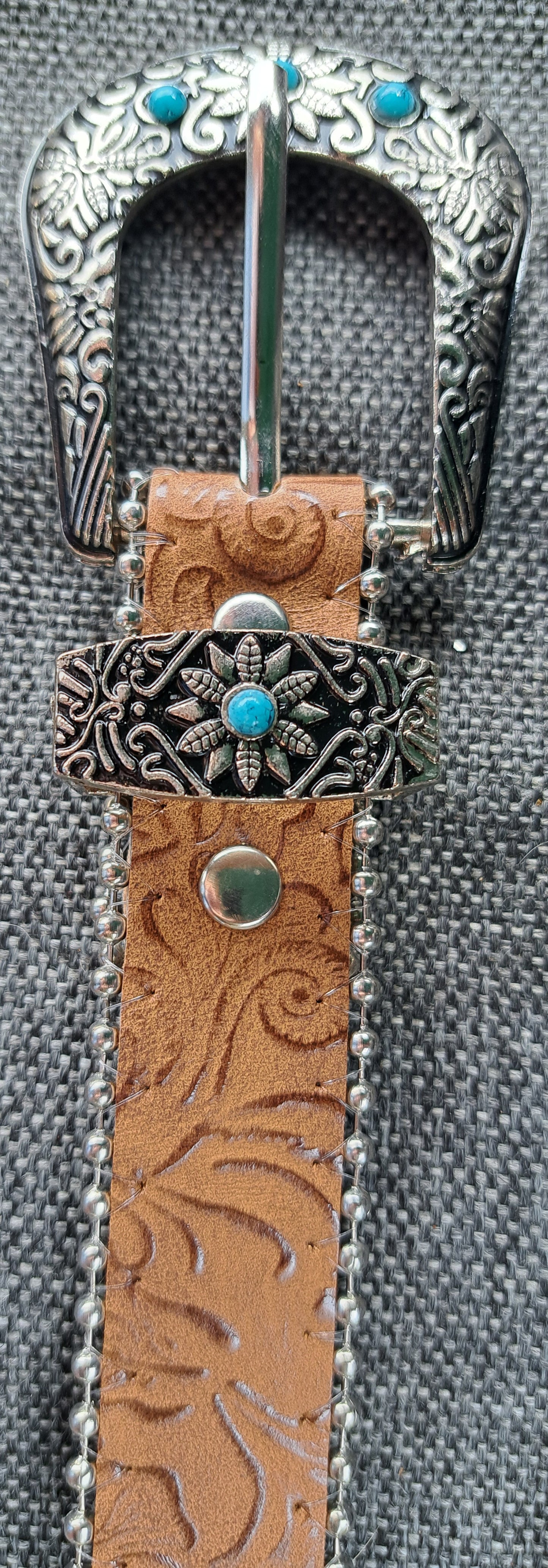 Turquoise Floral Embossed